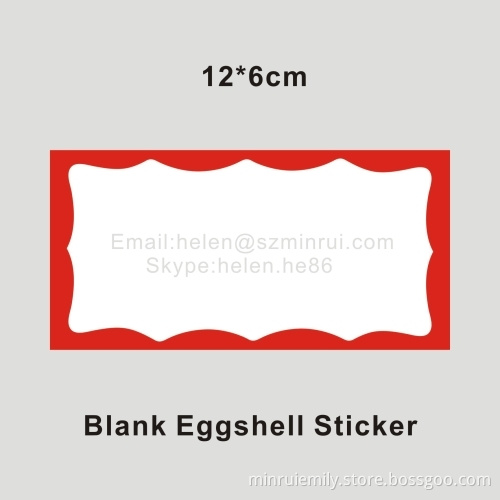 Larger Size Red Bounding Blank Eggshell Label Sticker,high Security Material For Ultra Destructible Vinyl Labels Roll